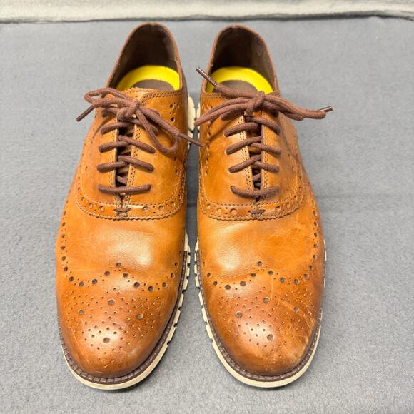 Cole Haan Oxford Zerogrand Wingtip Brown Leather Mens 10.5 M Lightweight Lace Up main image 9